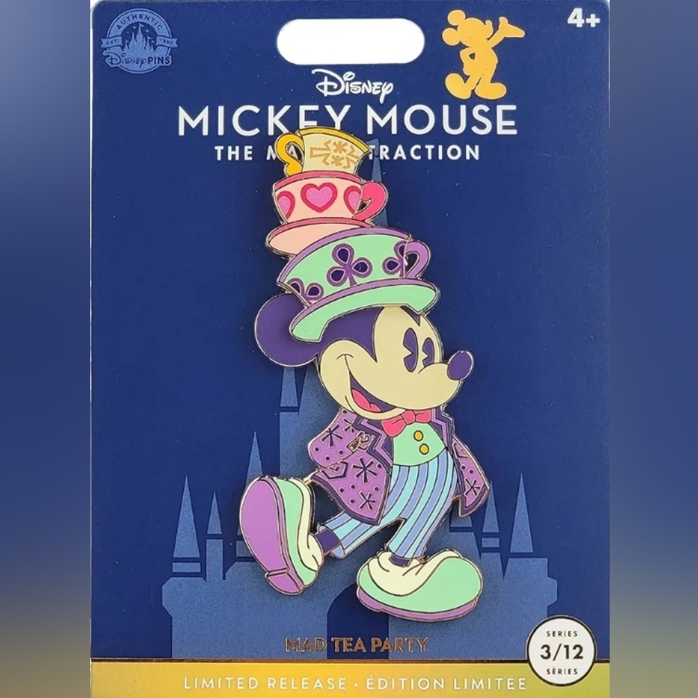 Mickey's main attraction limited edition mad hatter tea party pin